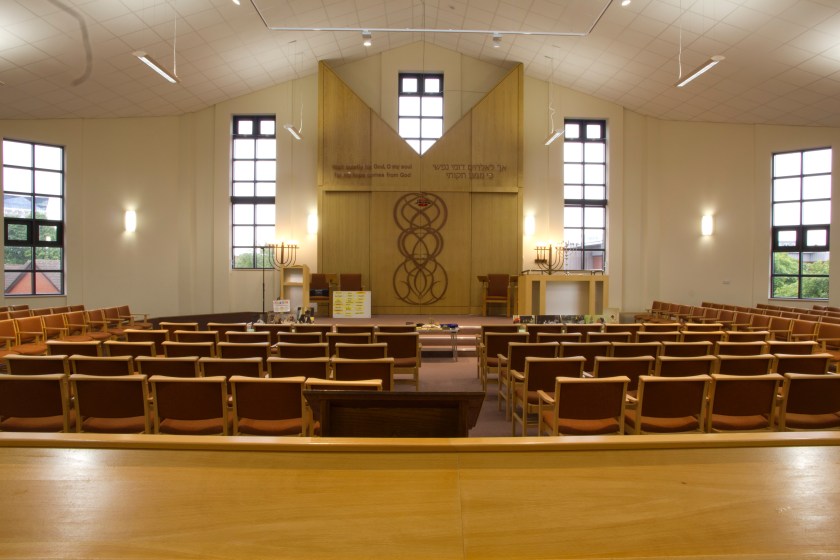 Inside a Synagogue Looking Towards the Altar